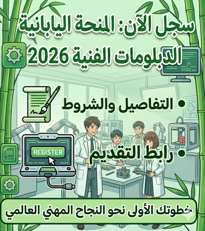 image about 📙 فتح باب التقديم للمنحة اليابانية 2026 لطلاب الدبلومات الفنية.. الشروط الكاملة ورابط التقديم المباشر