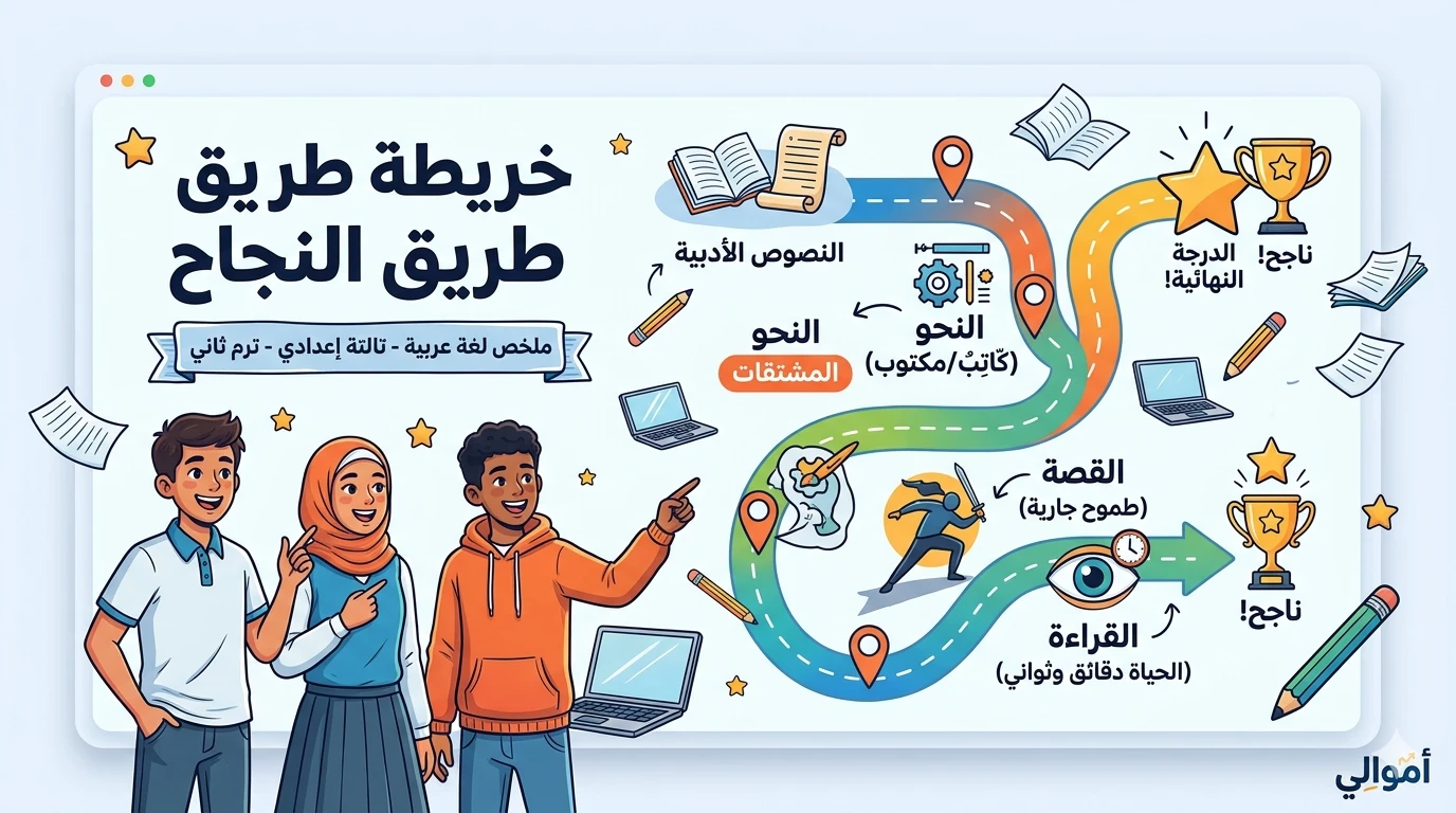 image about ملخص اللغة العربية للصف الثالث الاعدادي الترم الثاني 