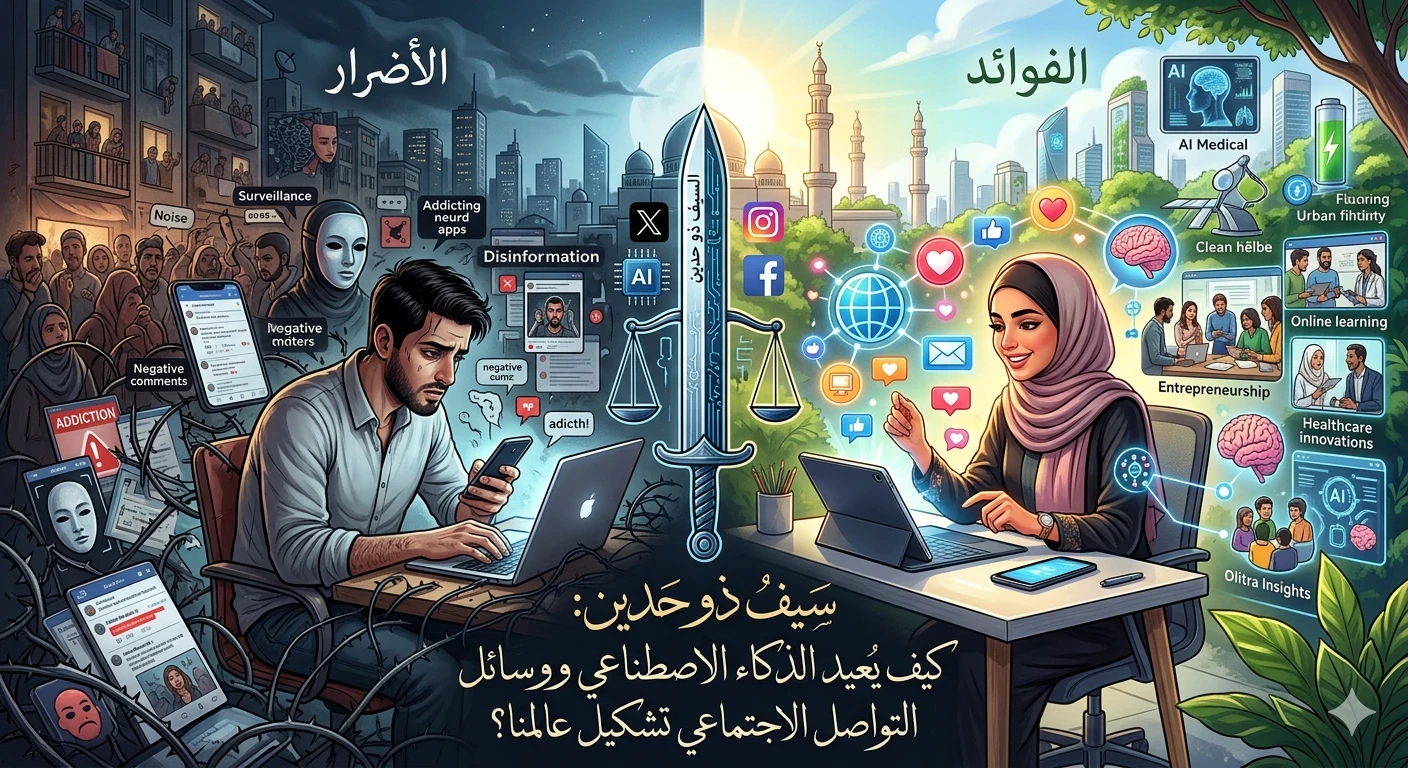 image about سيف ذو حدين: كيف يعيد الذكاء الاصطناعي ووسائل التواصل الاجتماعي تشكيل ملامح عالمنا؟