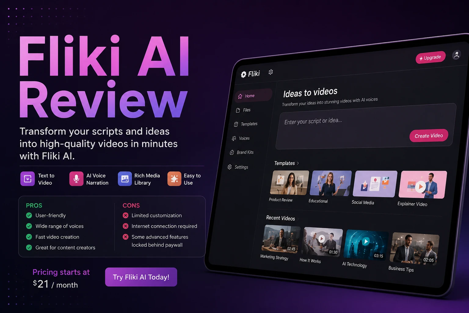 image about Fliki AI Review (2026): How to Turn Text into Videos in Minutes