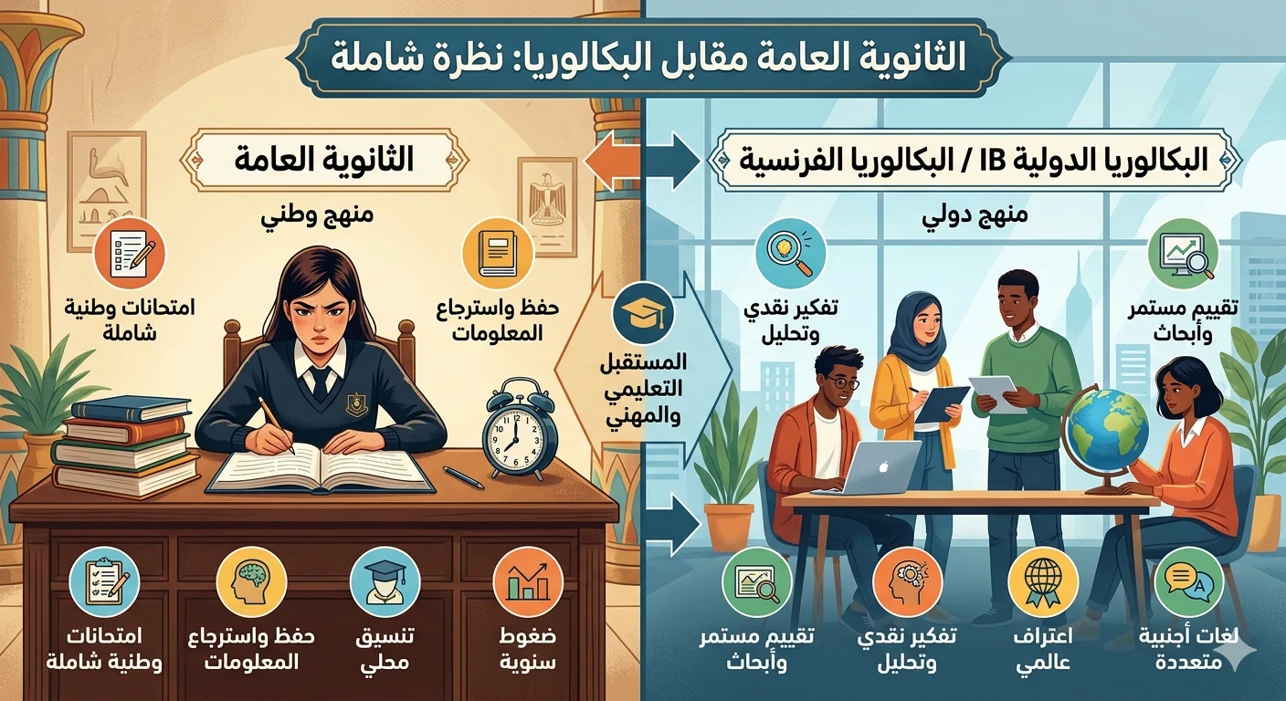 image about بين المحلية والعالمية: دليل شامل للمقارنة بين الثانوية العامة والبكالوريا
