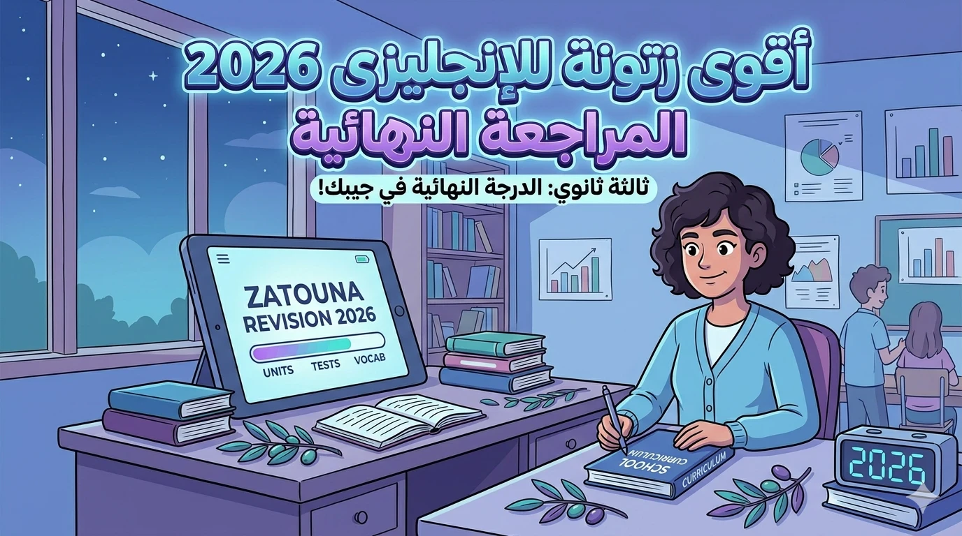 image about 📚 زتونة الإنجليزي 2026 PDF.. أقوى مراجعة نهائية لثالثة ثانوي تضمن لك الدرجة النهائية بسهولة