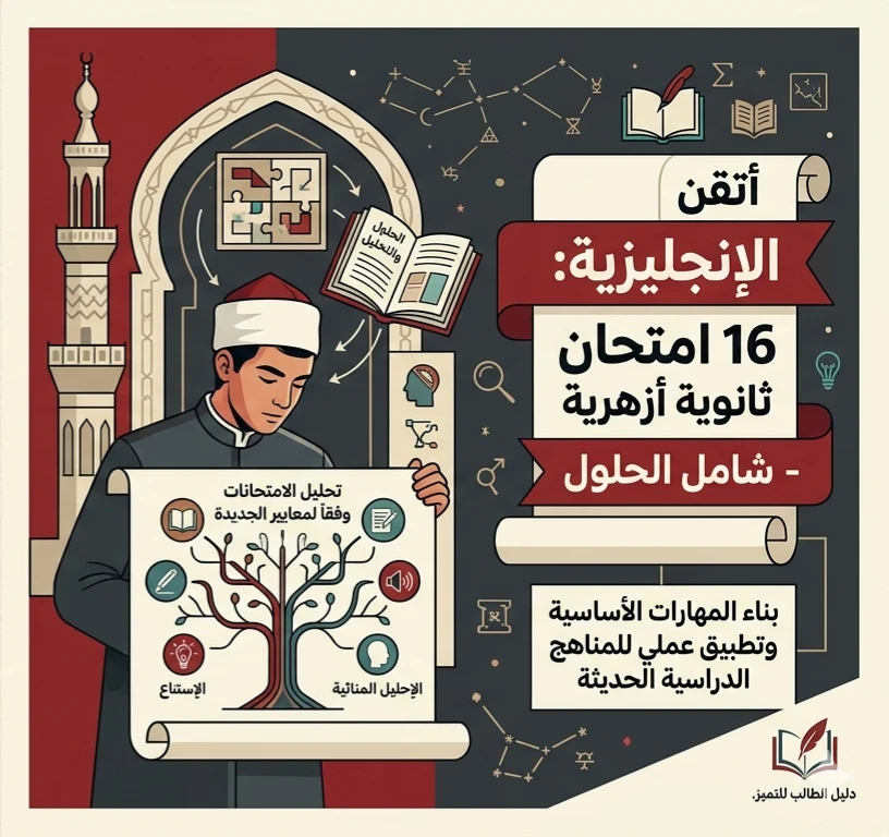image about 📗 تحميل 16 امتحان إنجليزي ثانوية أزهرية 2026 PDF بالإجابات | أقوى بوكليت مراجعة نهائية بالمواصفات الجديدة