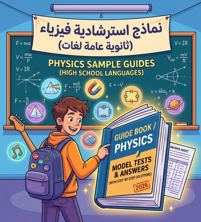 image about 📔 تحميل النماذج الاسترشادية فيزياء لغات للصف الثالث الثانوي 2026 بالإجابات PDF | أقوى تدريب قبل الامتحان