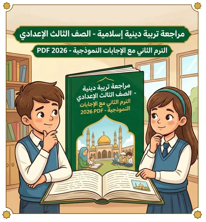image about 📚 مراجعة التربية الدينية الإسلامية الصف الثالث الإعدادي الترم الثاني 2026 PDF بالإجابات | أقوى مراجعة نهائية لن يخرج عنها الامتحان