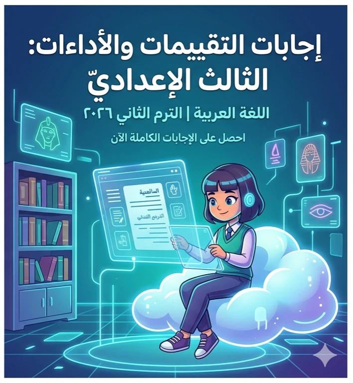 image about 📥 تحميل إجابات كتاب الأداء والتقييمات لغة عربية الصف الثالث الإعدادي الترم الثاني 2026 PDF برابط مباشر