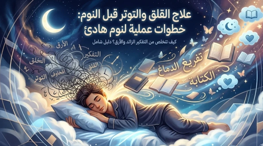 image about علاج القلق والتوتر قبل النوم:   خطوات عملية ونفسية لنوم عميق وهادئ