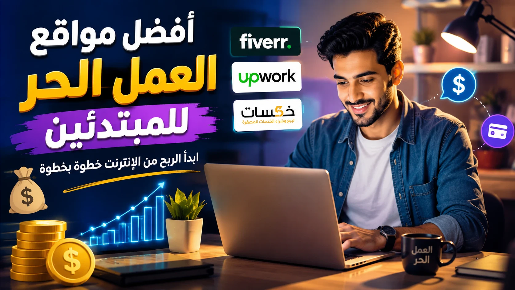 image about كيفيه الربح من مواقع العمل الحر للمبتدئين؟