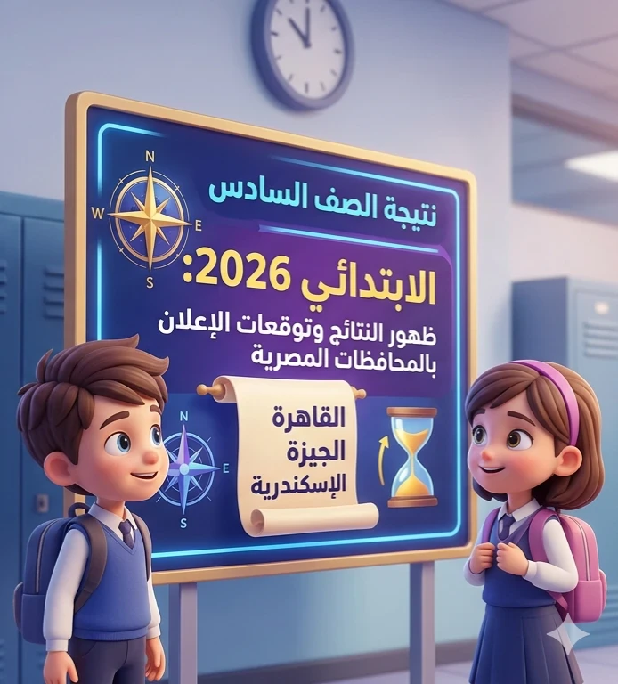 image about 📥 نتيجة الصف السادس الابتدائي 2026 بالاسم ورقم الجلوس.. موعد ظهور النتائج رسميًا في جميع المحافظات المصرية