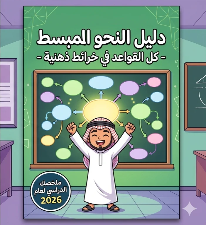 image about 📔 تحميل كتاب أطلس النحو العربي بالخرائط الذهنية PDF 2026 | مراجعة النحو كاملة في 32 صفحة فقط