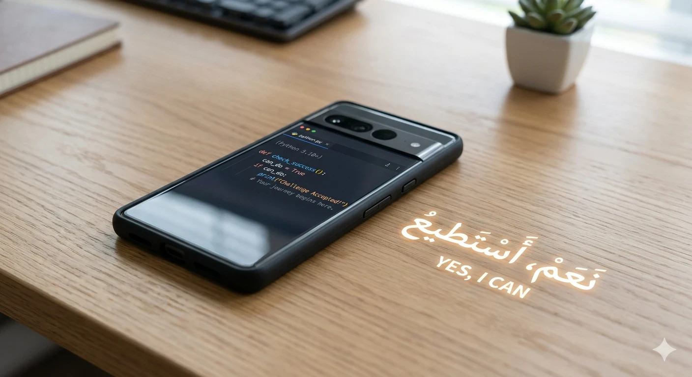 image about 🚀 من هاتفك فقط: دليل الطالب الثانوي لاحتراف البرمجة وبدء جني المال (دون الحاجة لابتوب!)