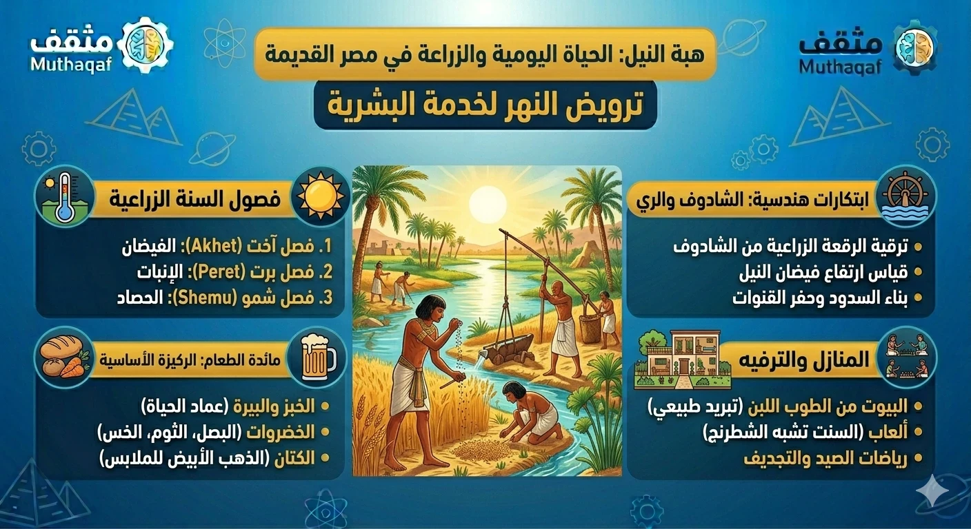image about هبة النيل: الحياة اليومية والزراعة في مصر القديمة