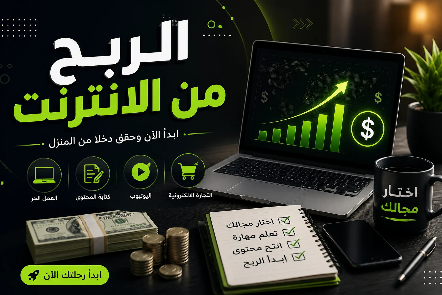 image about أفضل تطبيقات الربح من الانترنت يوميا للمبتدئين في 2026 | دليل شامل للربح من الانترنت مجانا