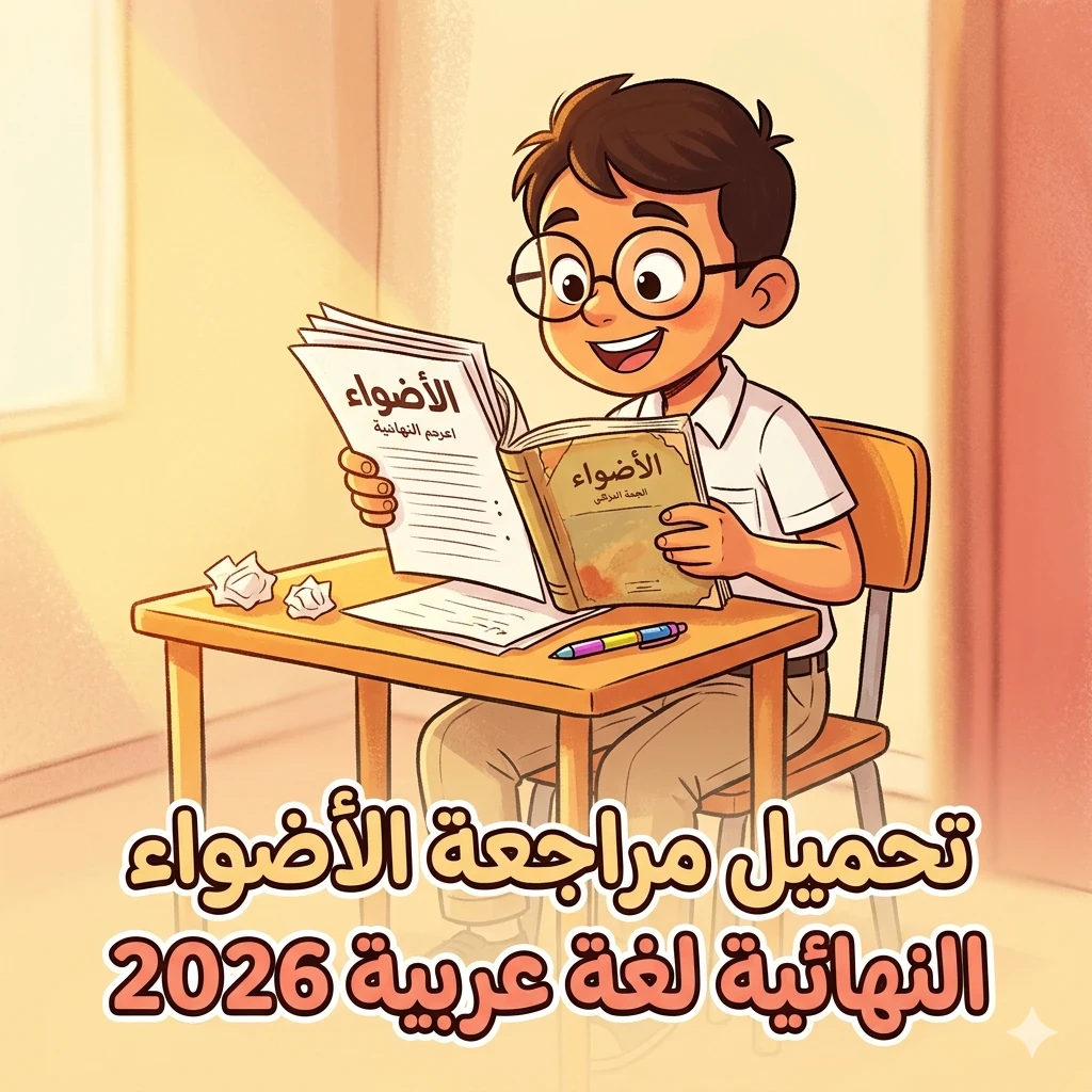 image about 📥 تحميل مراجعة الأضواء النهائية لغة عربية للصف الثالث الإعدادي 2026 PDF | أقوى نماذج الامتحانات والإجابات النموذجية