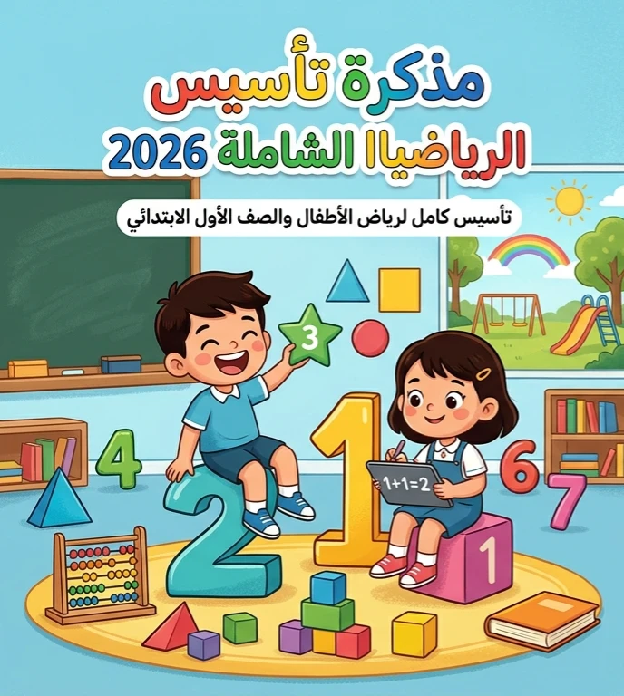 image about 📗 تحميل أقوى مذكرة تأسيس الرياضيات للأطفال 2026 PDF مجانًا | تأسيس شامل لرياض الأطفال والصف الأول الابتدائي