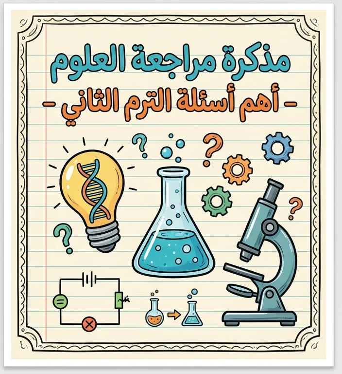 image about 📕 أهم أسئلة الساينس للصف الثالث الإعدادي الترم الثاني 2026 بالإجابات في 5 ورقات فقط | مراجعة نهائية لا تفوتها
