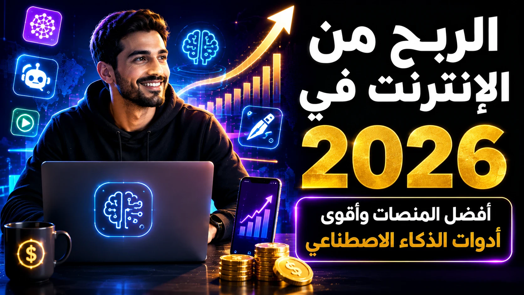 image about الربح من الإنترنت في 2026: أفضل المنصات وأقوى أدوات الذكاء الاصطناعي لتحقيق دخل حقيقي