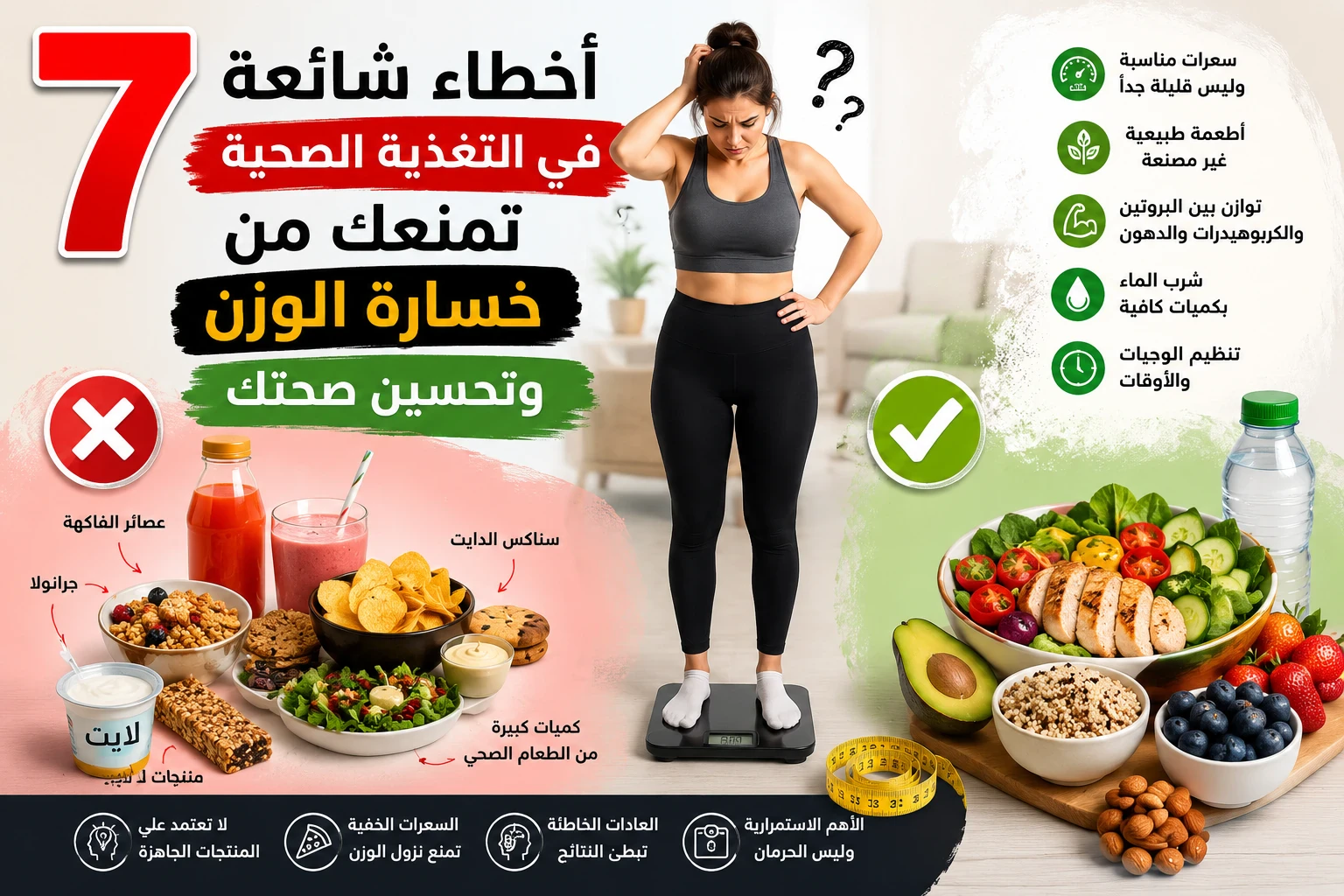 image about  7 أخطاء شائعة في التغذية الصحية تمنعك من خسارة الوزن وتحسين صحتك