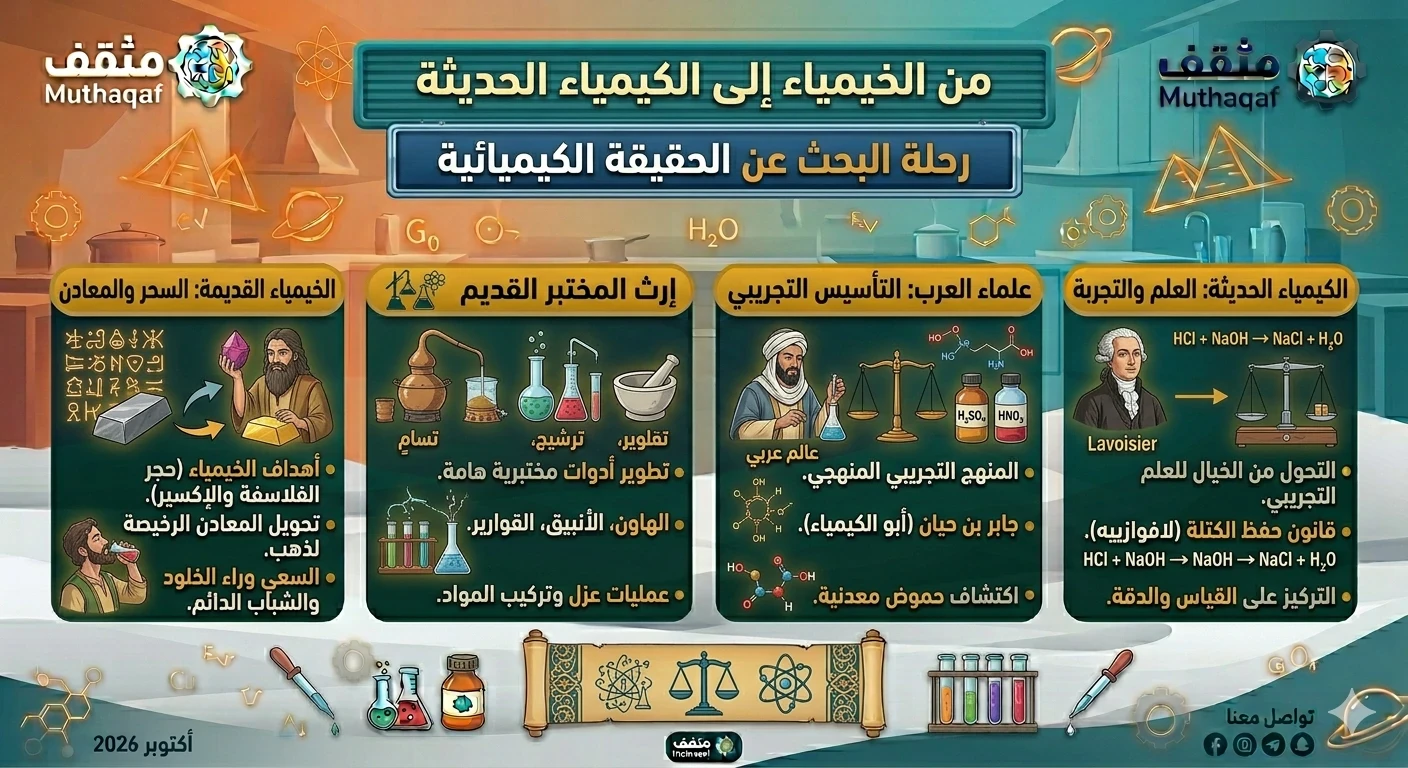 image about من الخيمياء إلى الكيمياء الحديثة: رحلة البحث عن الحقيقة الكيميائية