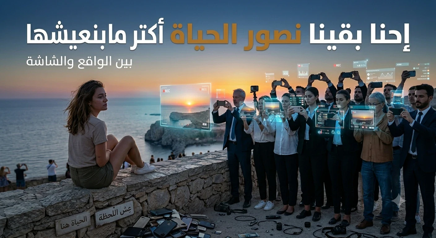 image about  إحنا بقينا نصور الحياة أكتر ما بنعيشها