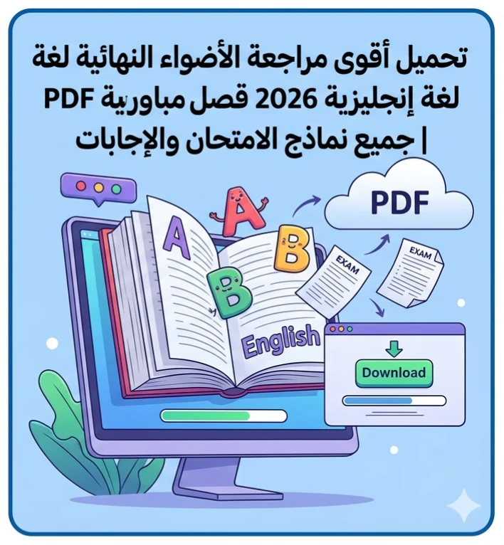 image about 📚 تحميل مراجعة الأضواء النهائية لغة إنجليزية 2026 الصف الثالث الإعدادي PDF | أقوى مراجعة شاملة مع الإجابات ونماذج الامتحانات