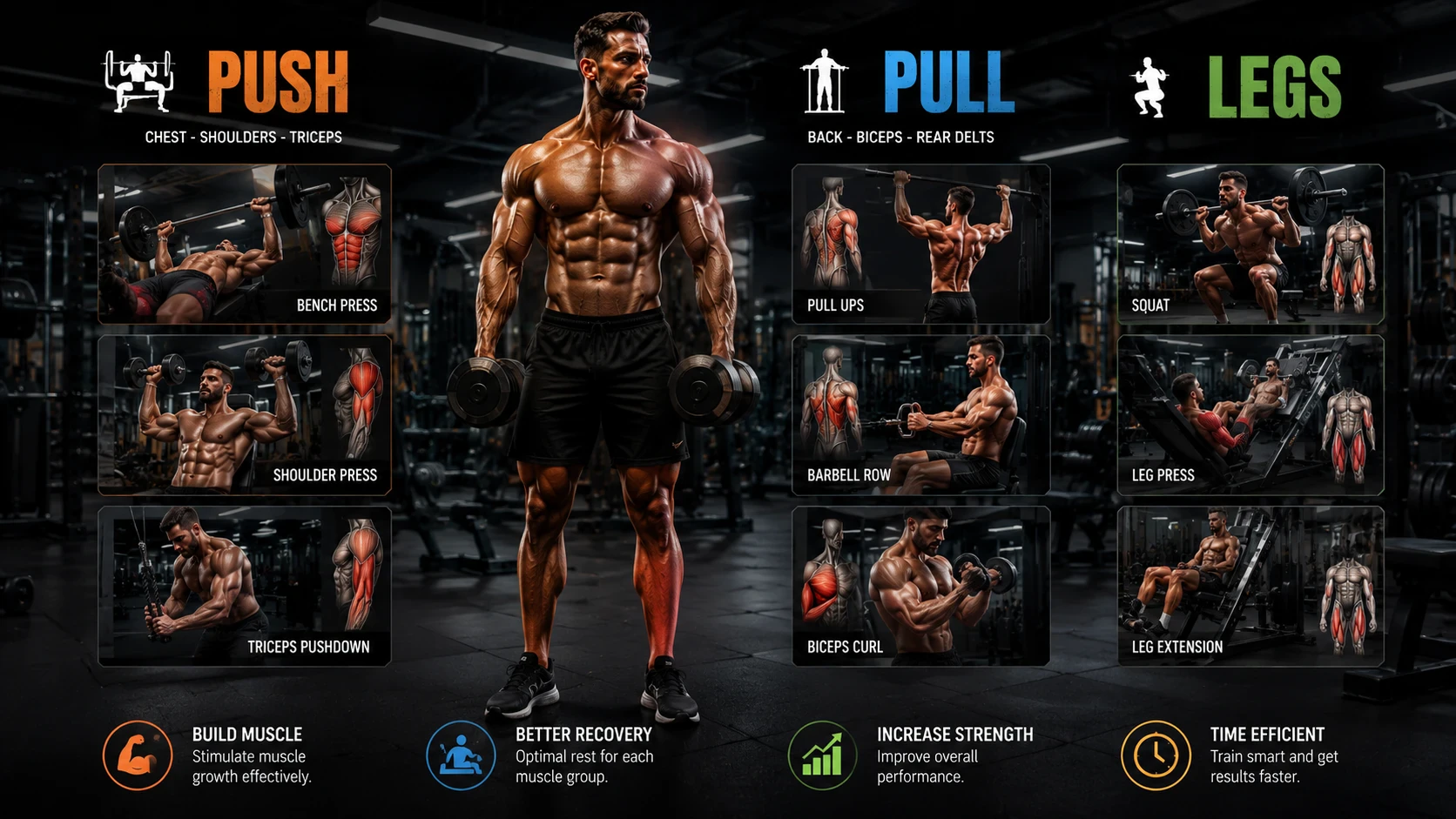 image about نظام Push Pull Legs: السر وراء بناء العضلات بطريقة أكثر ذكاءً
