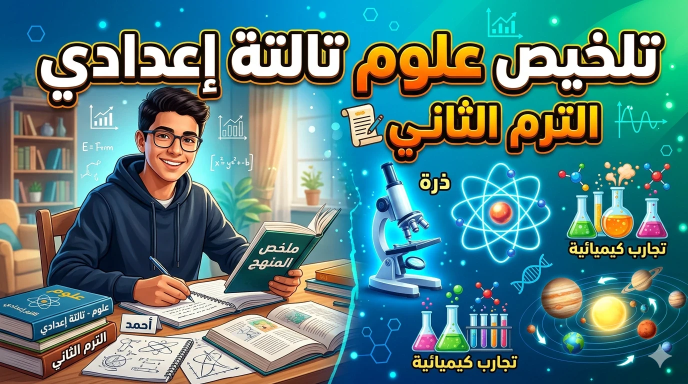 image about تلخيص منهج العلوم للصف الثالث الإعدادي الترم الثاني: مراجعة شاملة لتحقيق التفوق