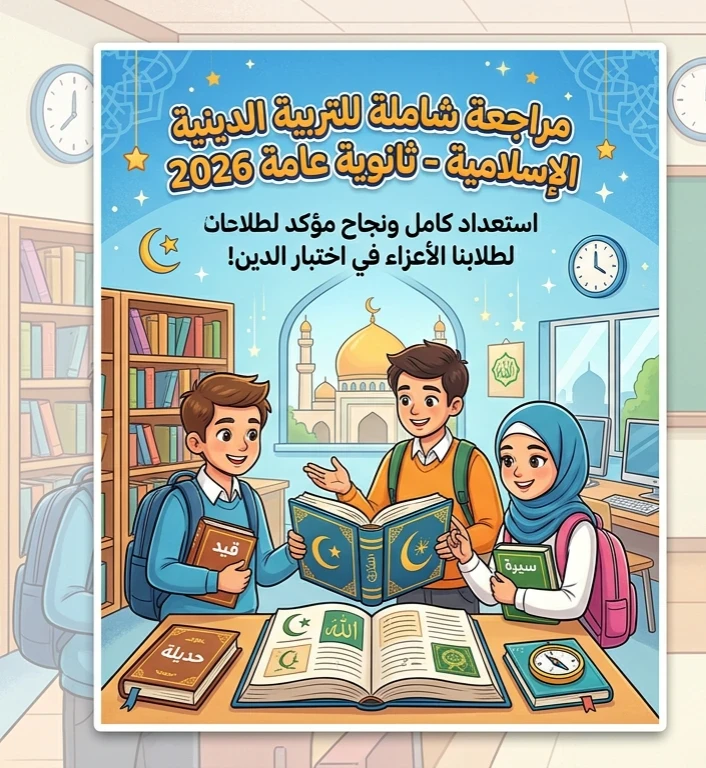 image about 📙 مراجعة التربية الدينية للثانوية العامة 2026.. أقوى ملخص نهائي وأسئلة متوقعة ليلة الامتحان