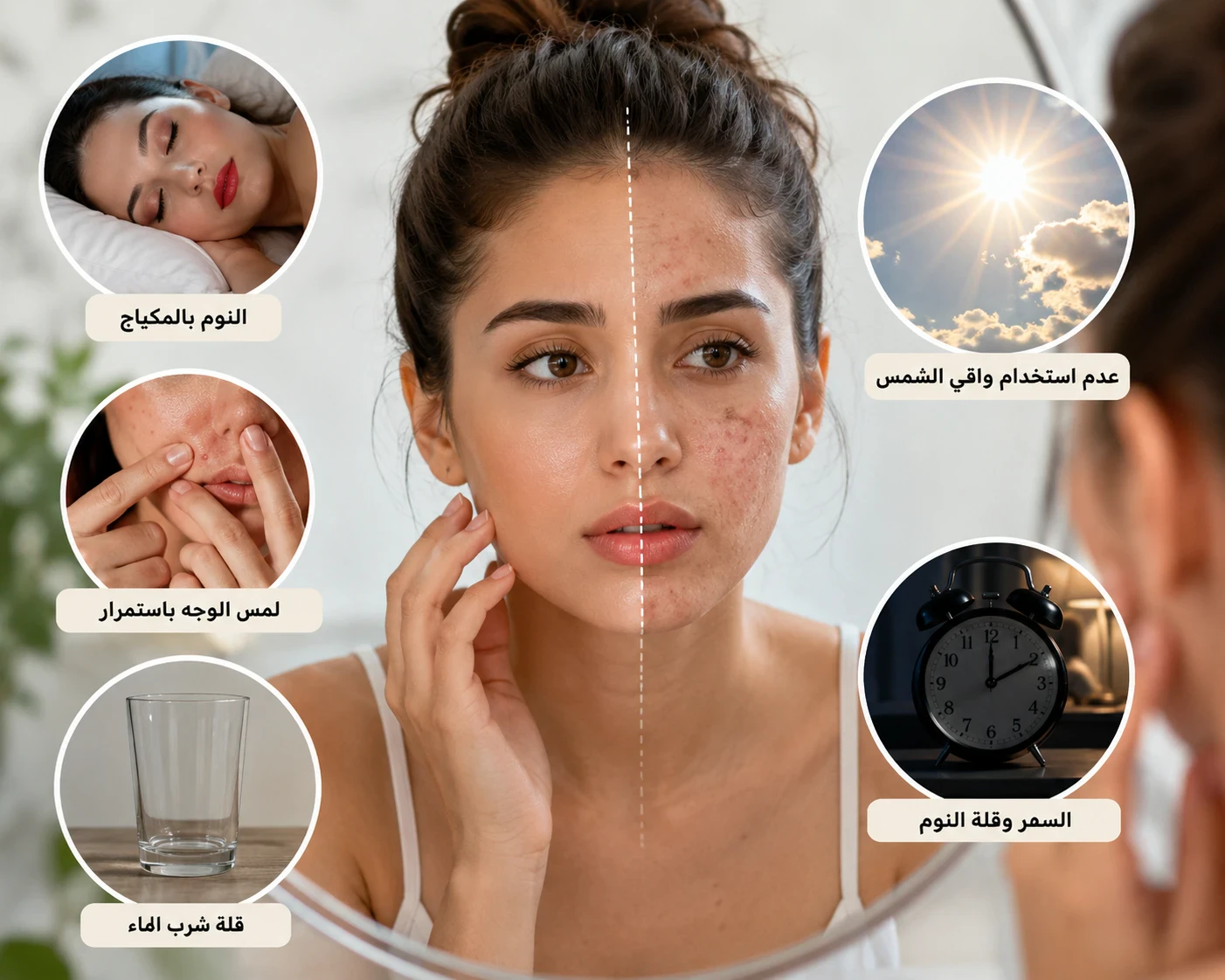 image about 🚨 5 عادات يومية تدمر بشرتك بصمت… توقفي عنها قبل فوات الأوان!
