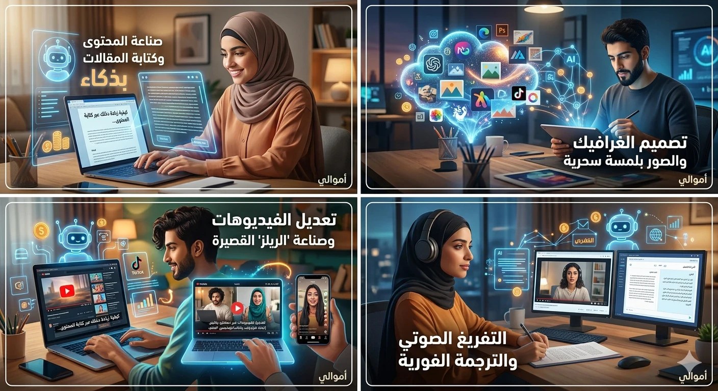 image about كنز مخفي.. أفضل 5 أدوات ذكاء اصطناعي مجانية لزيادة دخلك الشهري في 2026