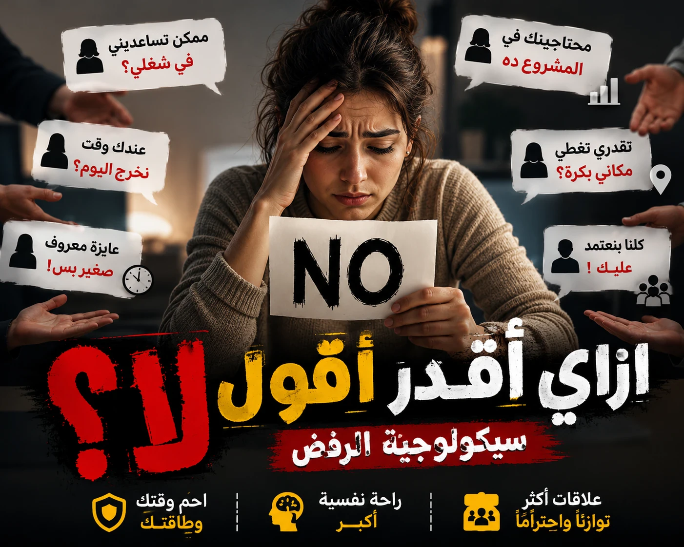 image about سيكولوجية الرفض: لماذا نخاف من قول لا وكيف تتعلم وضع حدود صحية لحياتك؟