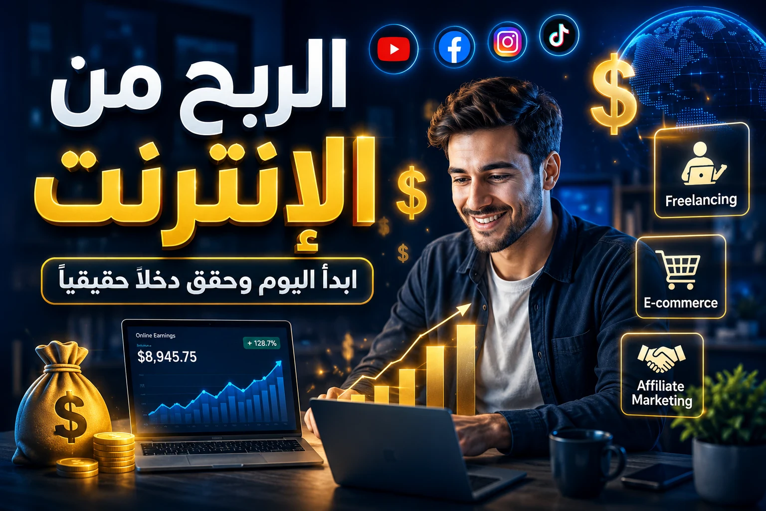 image about أفضل طرق الربح من الإنترنت للمبتدئين 2026: دليل شامل لتحقيق دخل مستدام.