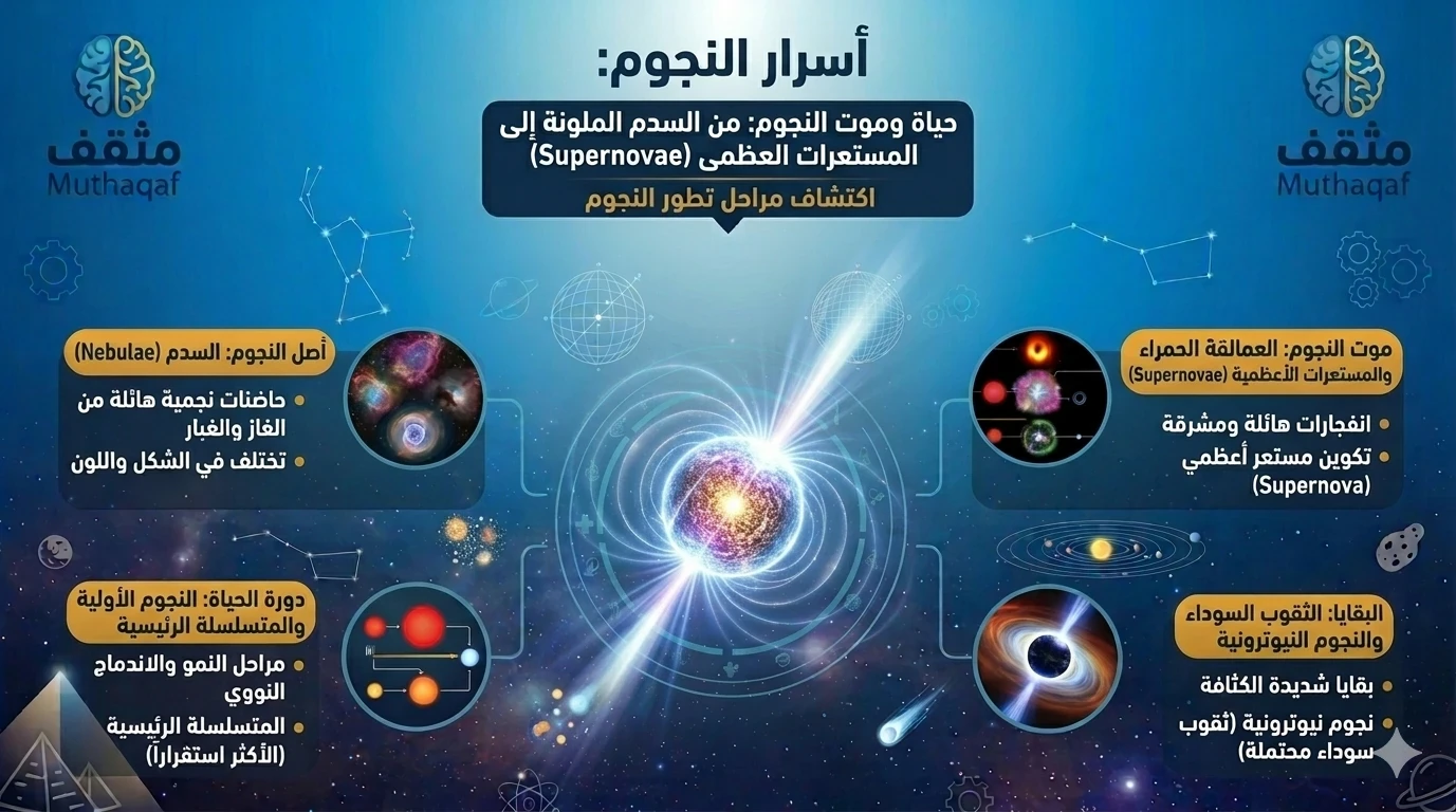 image about حياة وموت النجوم – من السدم الملونة إلى المستعرات العظمى