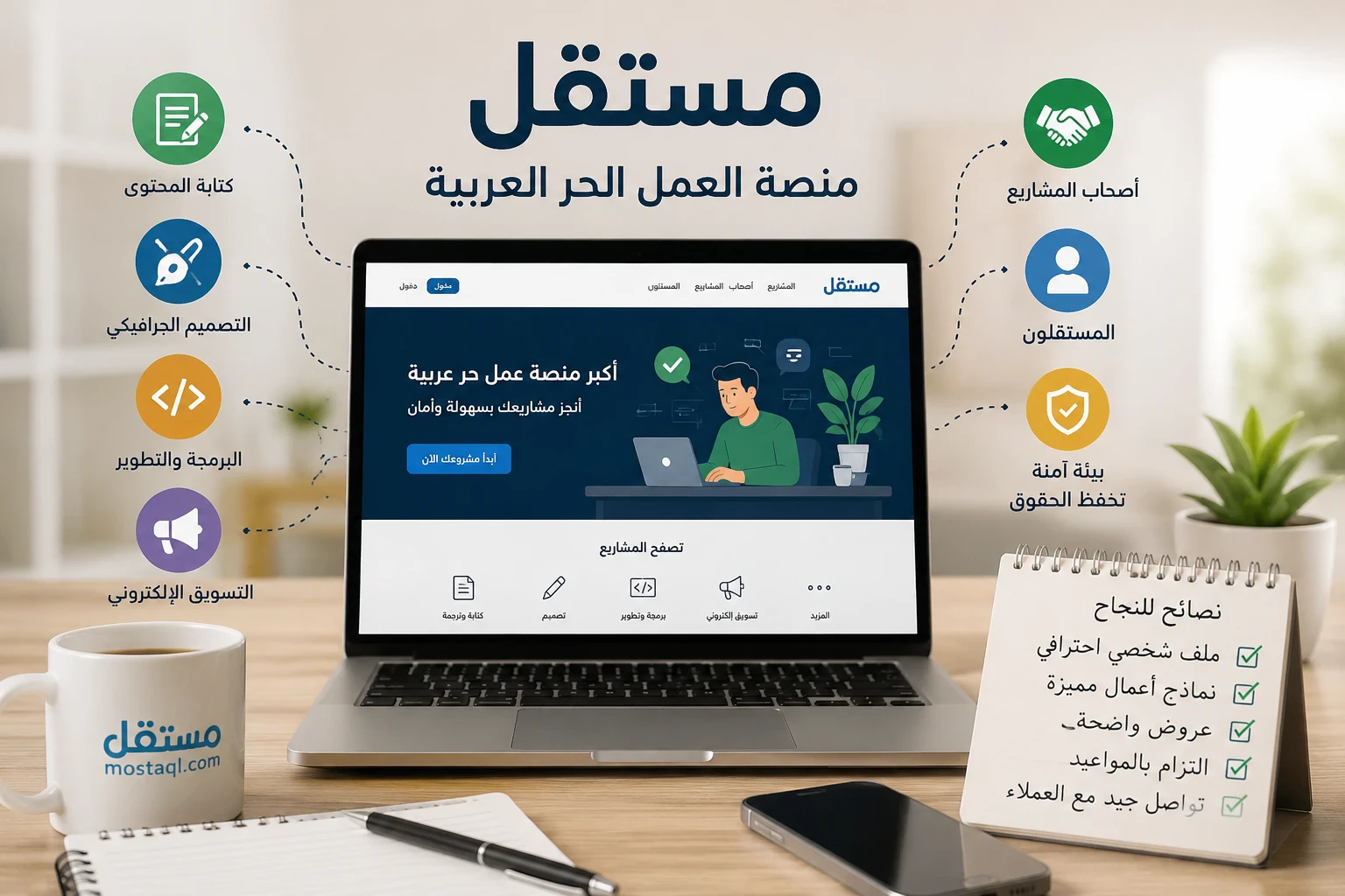 image about # منصة مستقل: بوابتك إلى عالم العمل الحر وتحقيق الدخل عبر الإنترنت
