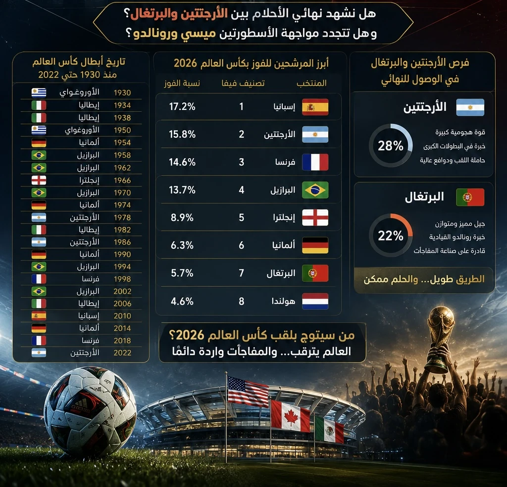 image about من المرشح الأول للفوز بكأس العالم 2026 ؟ وهل سنشاهد كريستيانو يعانق الذهب ؟