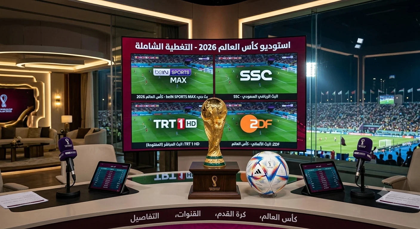image about القنوات الناقلة لكأس العالم 2026: دليل الترددات المجانية والمشفرة لمتابعة المونديال