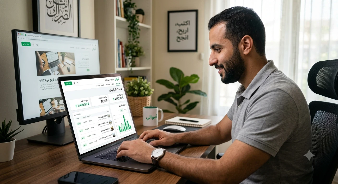 image about كيف يعمل موقع أموالي؟ شرح شامل لطرق الربح والنشر وتحقيق الدخل للمبتدئين
