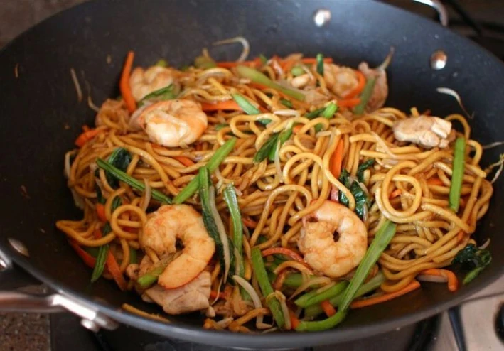 Korean Noodles with Shrimp