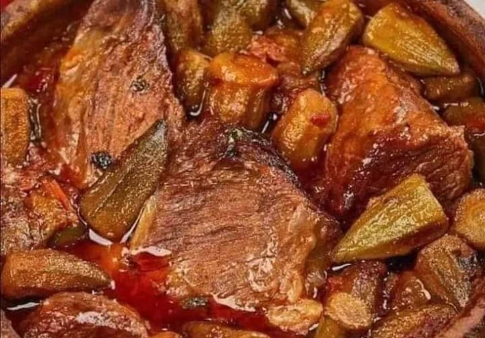 أفضل طريقة لعمل طاجن بامية باللحم شهى ولذيذ
