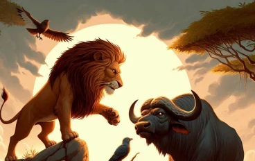 الصراع على العرش: قصة أسد وجاموس في معركة من أجل البقاء