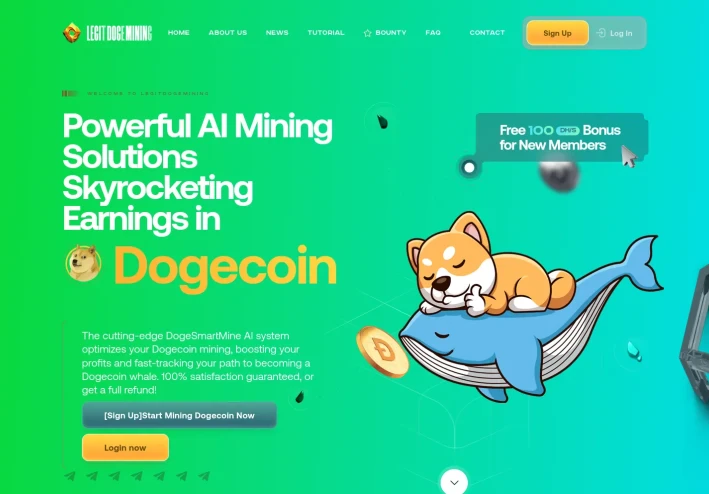 احصل على Dogecoin مجانًا! سجل في LegitDogeMining الآن!