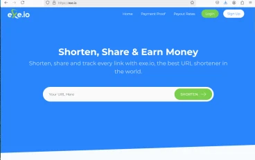 يعتبر موقع exe.io أفضل موقع لإختصار الروابط.