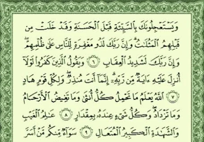 سورة الرعد كاملة بالتشكيل ومكتوبة