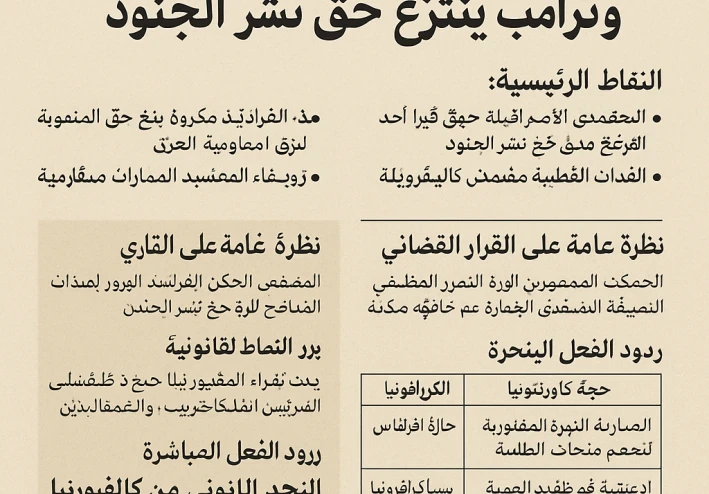 القضاء الأميركي يخذل كاليفورنيا.. وترامب ينتزع حق نشر معلومات الجنود