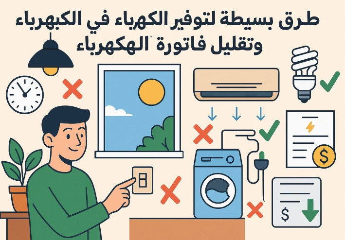 7 طرق بسيطة توفرلك في فاتورة الكهرباء من غير تعب