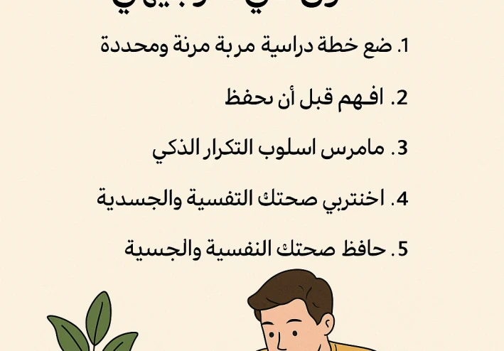 نصائح في طرق الدراسة الصحيحة للتفوق في التوجيهي