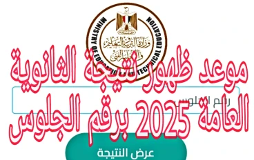 موعد ظهور نتيجة الثانوية العامة 2025 برقم الجلوس 