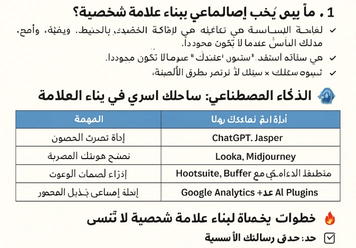 🚀 كيف تبني علامة شخصية قوية في عصر الذكاء الاصطناعي؟