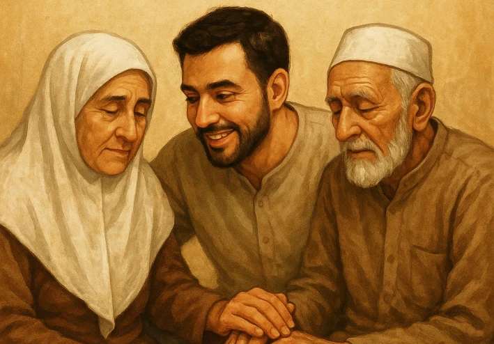 بالبر تنال رضا الله،وبالدعاء لهما تفتح لك أبواب الجنة