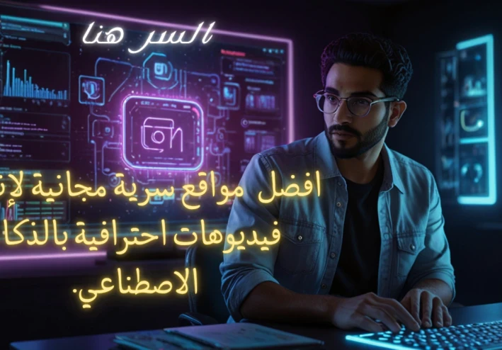 افضل مواقع سرية مجانية لإنشاء فيديوهات احترافية بالذكاء الاصطناعي.
